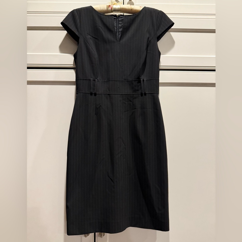 ANTONIO MELANI Charcoal Gray Pinstripe Dress